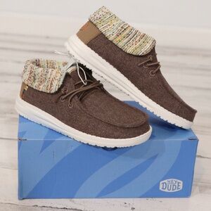 Hey Dude Wendy Youth Baja Fold Slip On Boots Cozy Brown Size 1